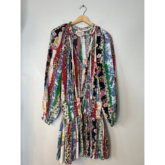 NEW Zadig and Voltaire Mixed Print Rocade Mini Dress *FLAW IN DESCRIPT* - Picture 2 of 7
